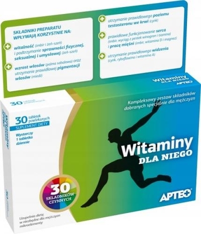 Zdjęcie Witaminy Dla Niego Apteo tabl. 30 tabl.