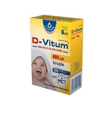 Zdjęcie D-Vitum Witamina D  krople 400 j.m. 6ml