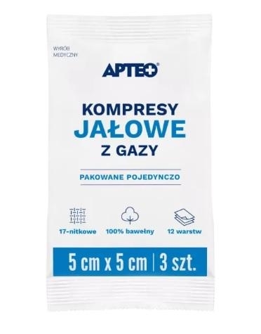 Zdjęcie Kompresy gaz. jał. APTEO CARE 5x5cm 3szt.