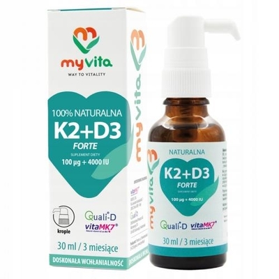Zdjęcie MyVita Witamina K2 100ug + D3 4000j 30ml