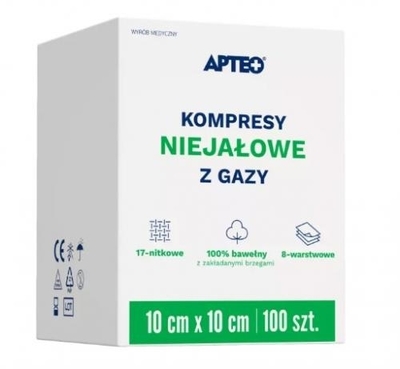 Zdjęcie Kompresy gaz.niej. 10x10 100szt. APTEO