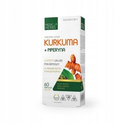Zdjęcie Kurkuma + Piperyna 60kaps. MEDICA HERBS