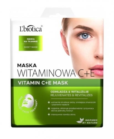 Zdjęcie L'Biotica Maska witaminowa C + E na tkanin