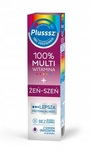 Zdjęcie Plusssz 100% Multiwitamina + Żeń-Szeń 20ta