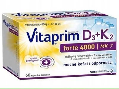 Zdjęcie Vitaprim D3 Forte 4000 + K2 60kaps. RADA